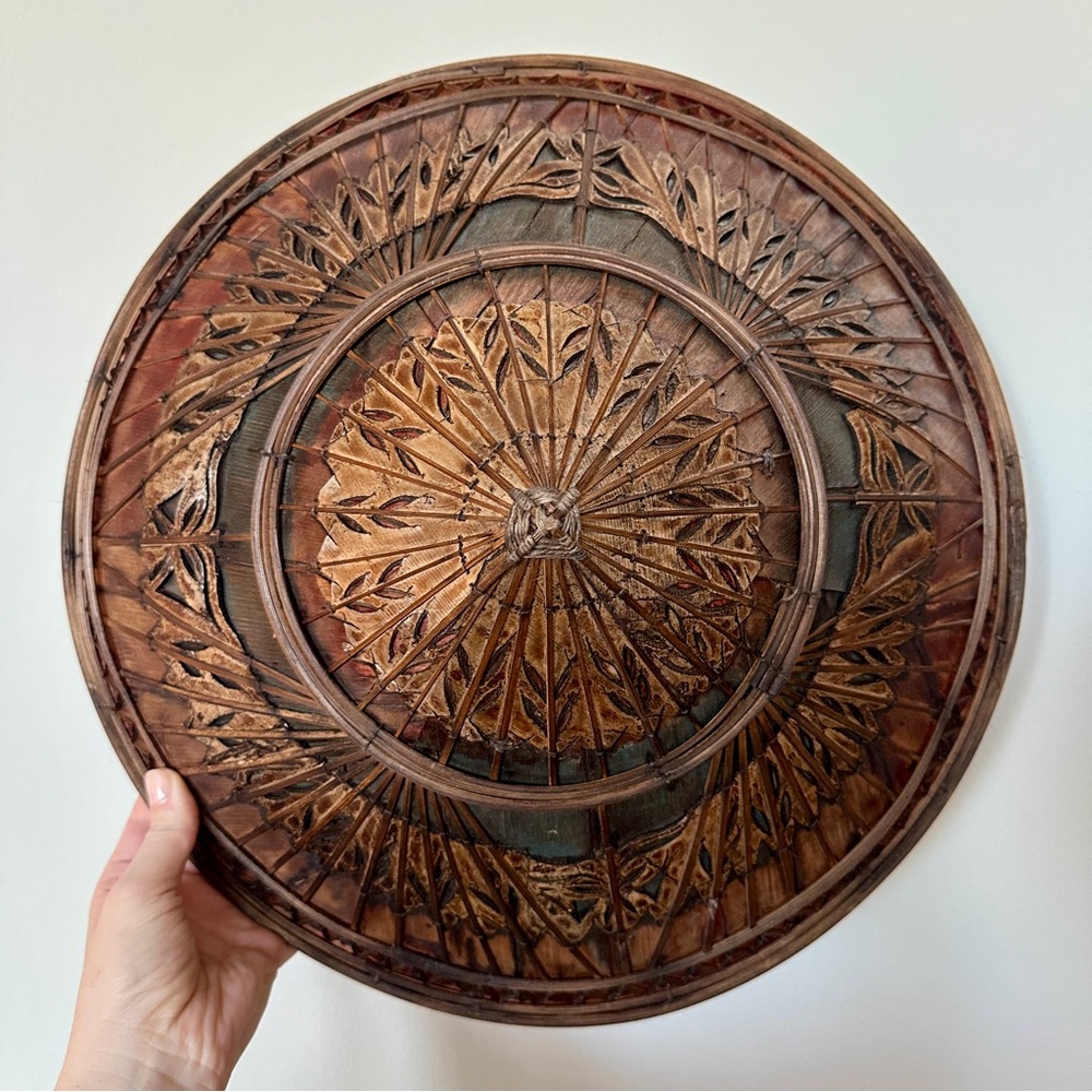 ANTIQUE Decorative Asian Conical‎ Hat (nón lá in Vietnam)
